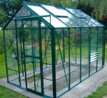 Aluminium Greenhouse 190 - Green, Toughened Glass