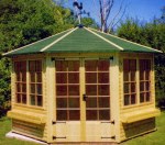 Georgian Octagonal Summerhouse 138 - Felt Tiles, Internal Lining, Fitted Free