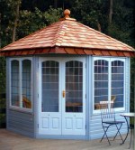 Corner Summerhouse 606 - Leaded Glass