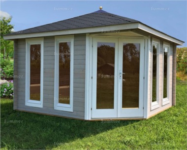 Corner Log Cabin 427 - 40mm, Double Glazed, Large Panes